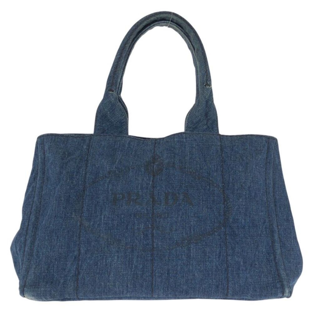 PRADA Canapa Denim Tote Bag